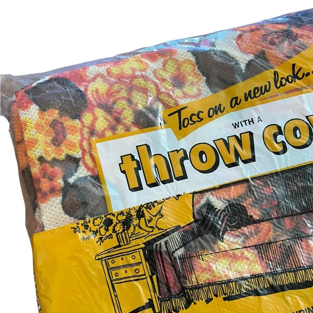 NWT Vintage 1970s Baxter Couch Sofa Throw Cover NOS - Picture 3 of 5
